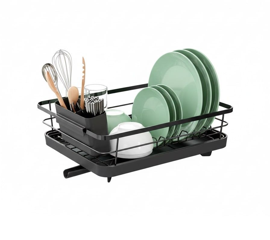 CARLA HOME Dish Drying Rack for Kitchen Counter with Removable Drip Tray, Utensil Holder and Cutlery Organizer - Image 10