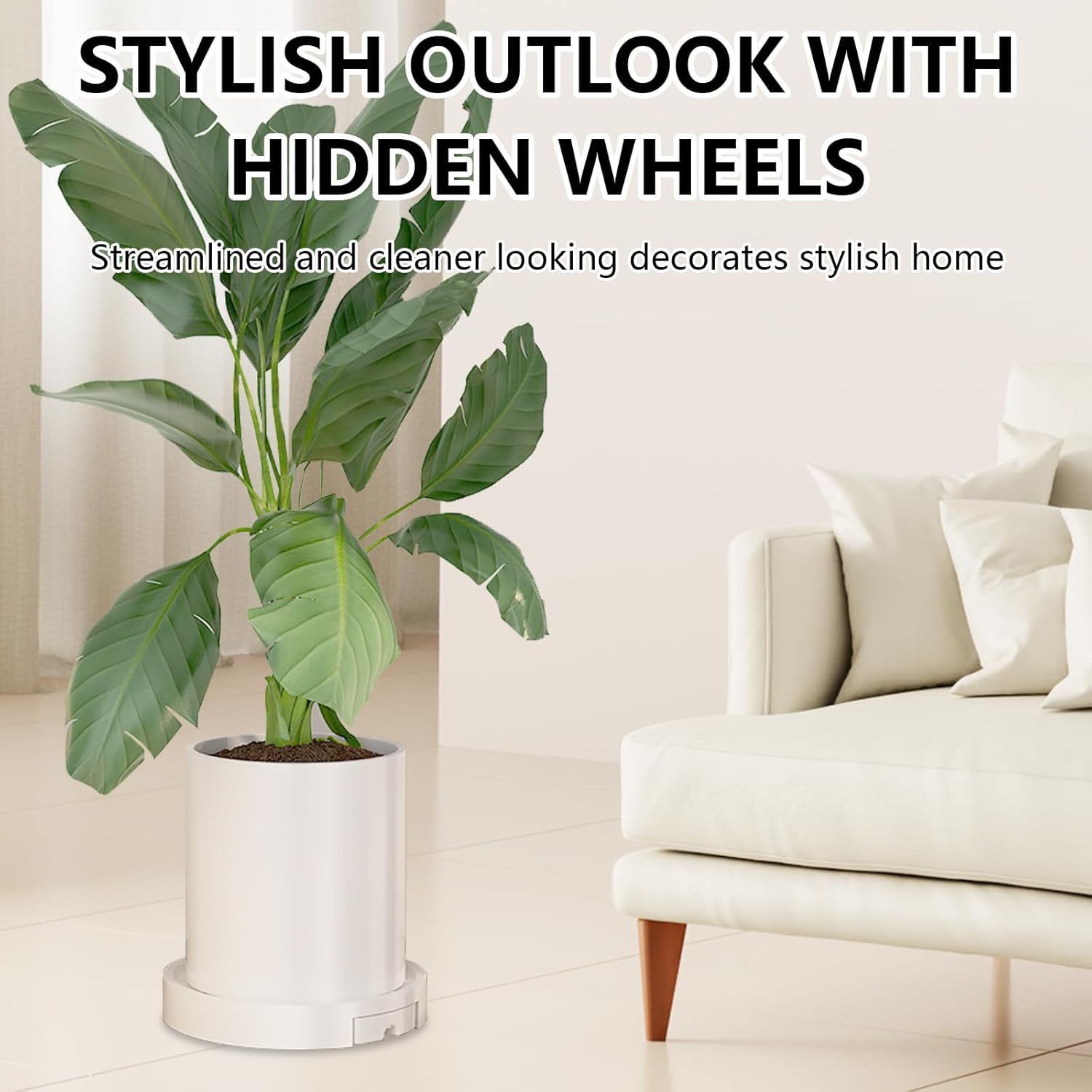 CARLA HOME 2-Pack Rolling Plant Stand with 360° Wheels for Indoor Pots (26 cm) - Image 3