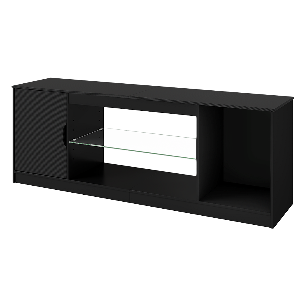Levede TV Stand Storage with LED 140cm Black - Image 10