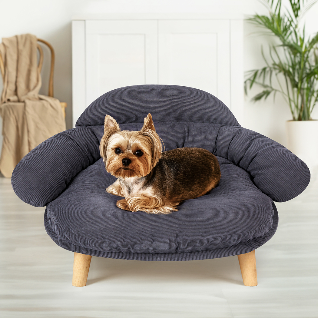 Pawz Elevated Pet Dog Cat Sofa Bed Couch L Size Grey - Image 8