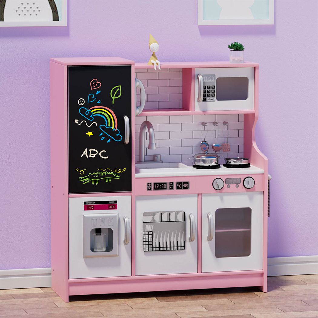 Bopeep Kids Kitchen Set Wooden Pretend Play Cooking Toy - Image 8
