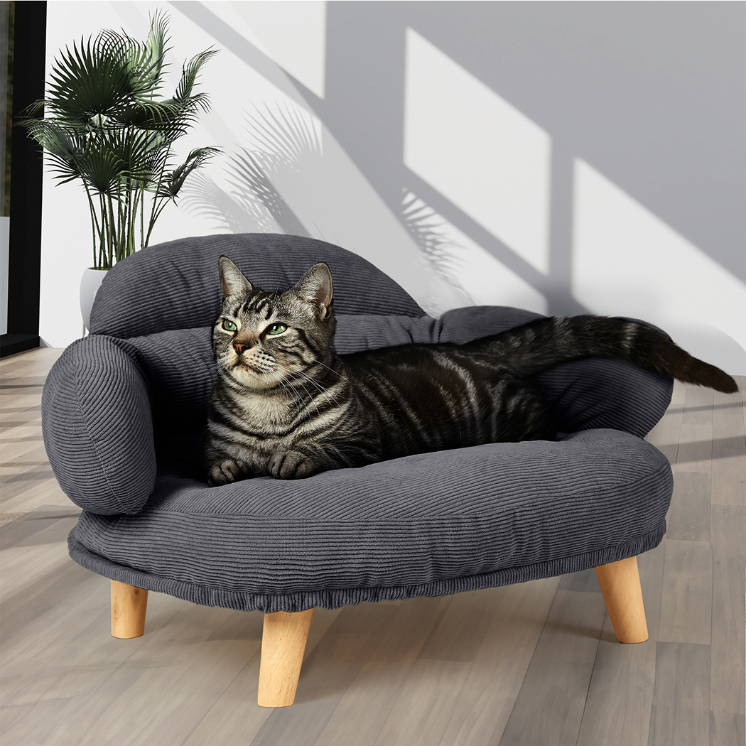 Pawz Elevated Pet Dog Cat Sofa Bed Couch L Size Grey - Image 7