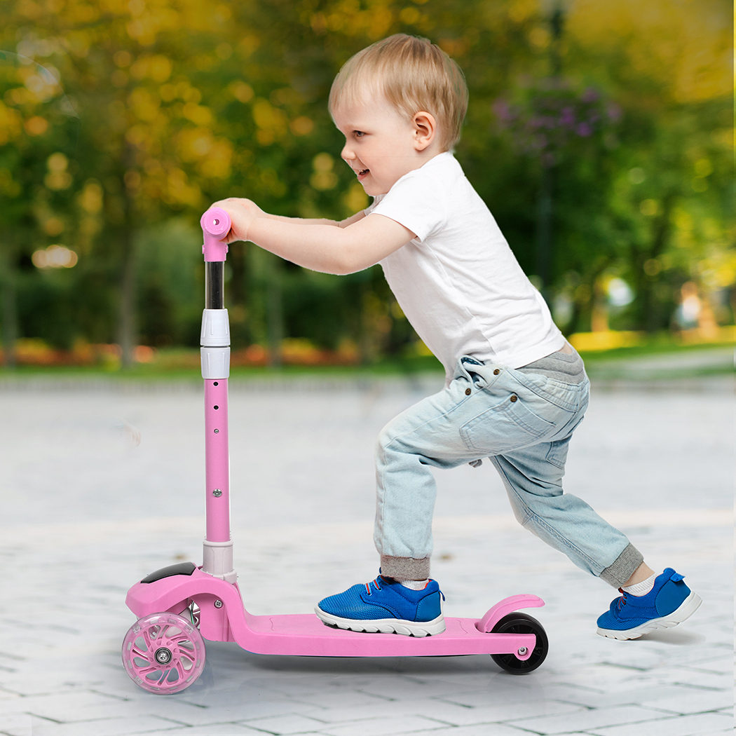 Bopeep Foldable Kids Scooter LED Music Pink - Image 8