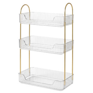 Ilus 3 Tier Makeup Organiser Vanity Countertop Shelf Cosmetic Holder White