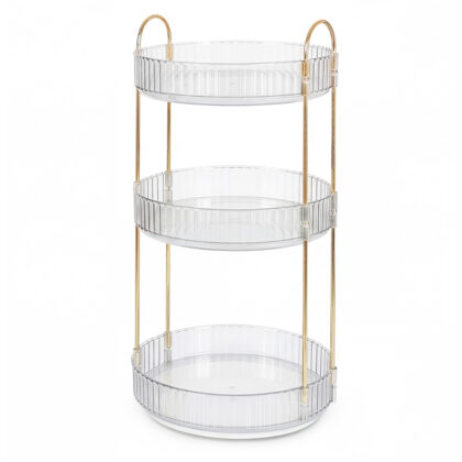 Ilus 360� Roating Makeup Organiser Vanity Countertop Shelf Cosmetic Holder White