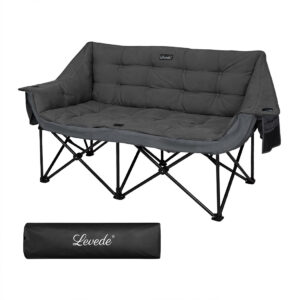 Levede Double Camping Chair Folding Outdoor Portable Fishing Picnic Travel Seat