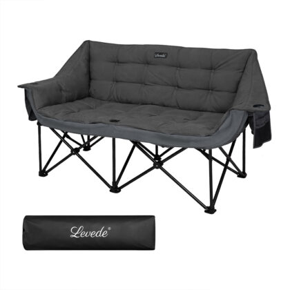 Levede Double Camping Chair Folding Outdoor Portable Fishing Picnic Travel Seat