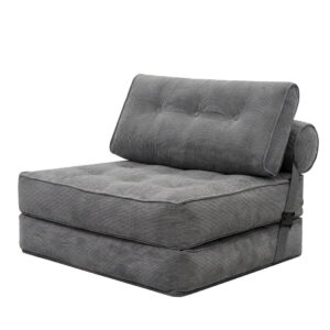 Levede Convertible Sofa Bed Foldable Single Sleeper Bed Compact Living Room Grey