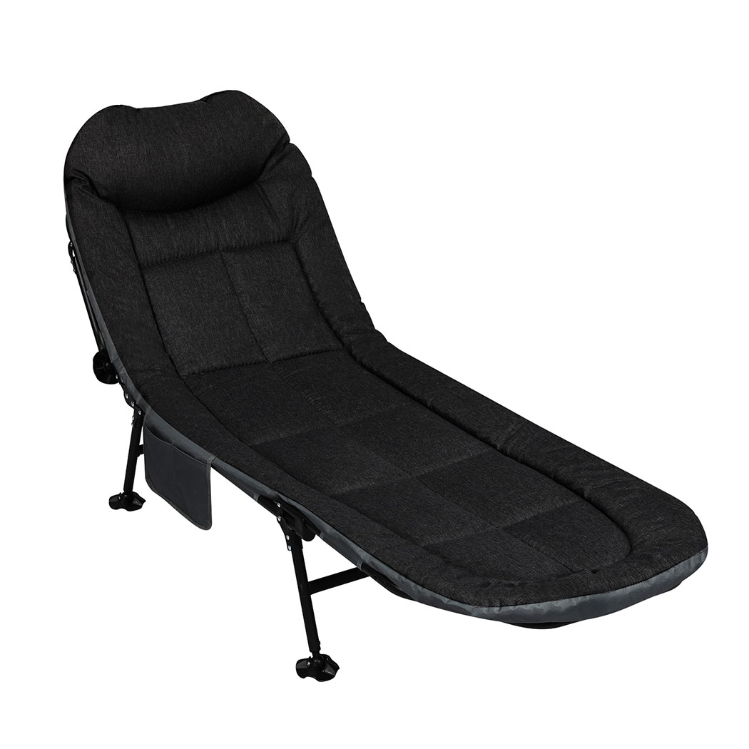 Levede Folding Camping Bed Camp Cots Black