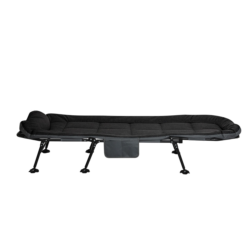 Levede Folding Camping Bed Camp Cots Black - Image 2