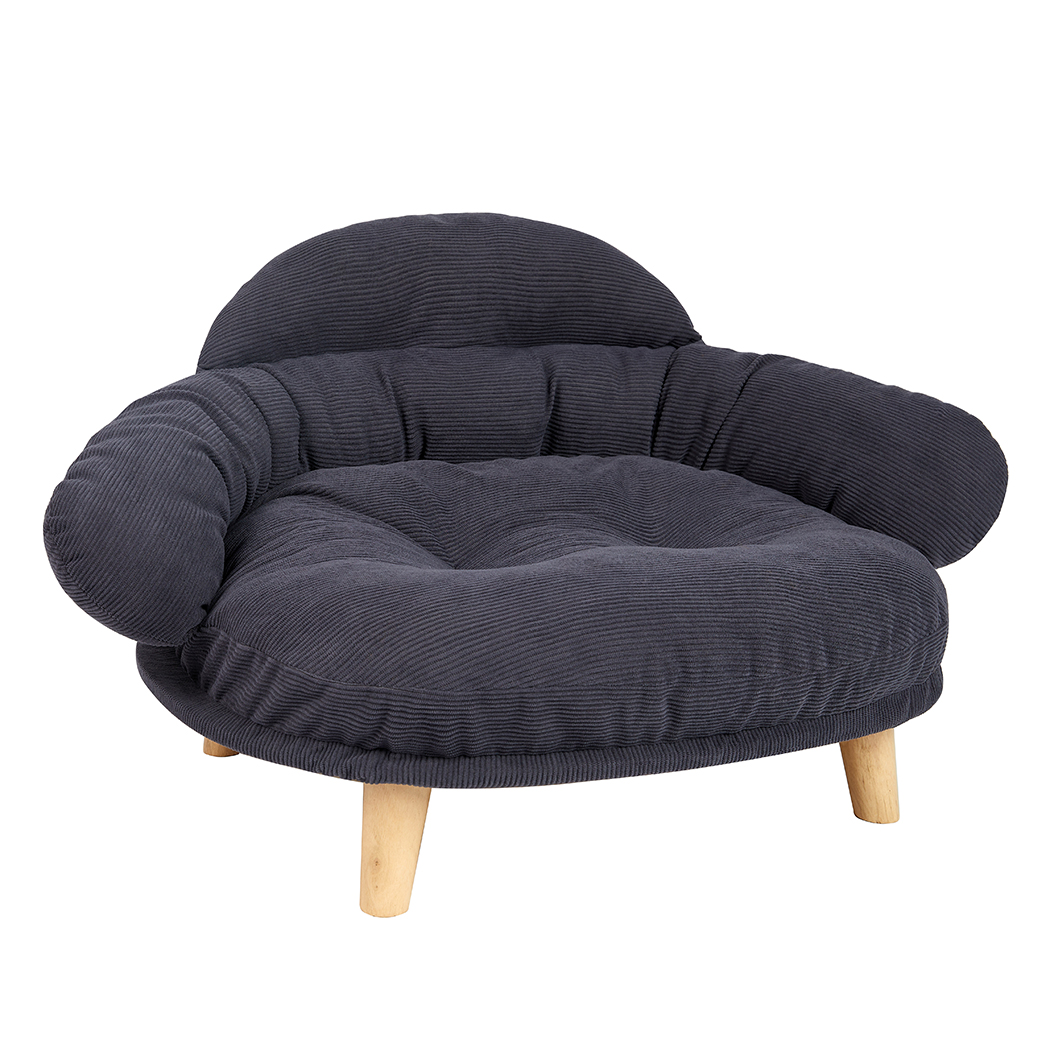 Pawz Elevated Pet Dog Cat Sofa Bed Couch L Size Grey - Image 2