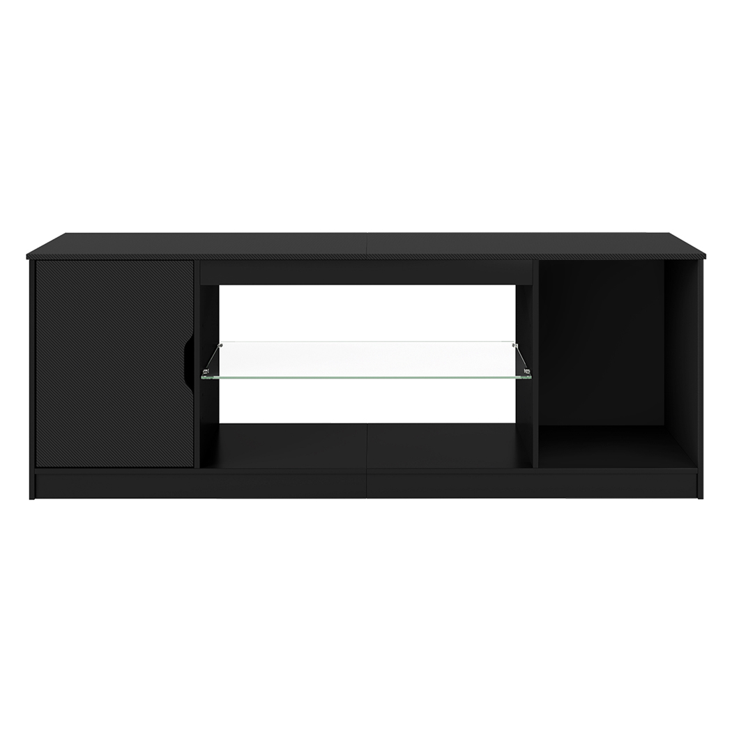 Levede TV Stand Storage with LED 140cm Black - Image 2