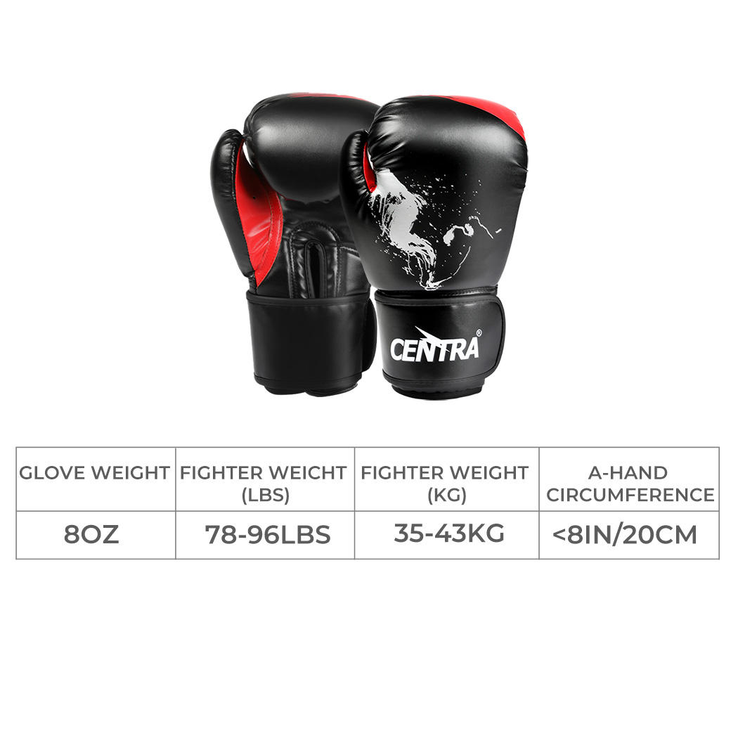 Centra Boxing Gloves PU Leather MMA Training Mitts Fight Punch Bag Sparring 8OZ - Image 3