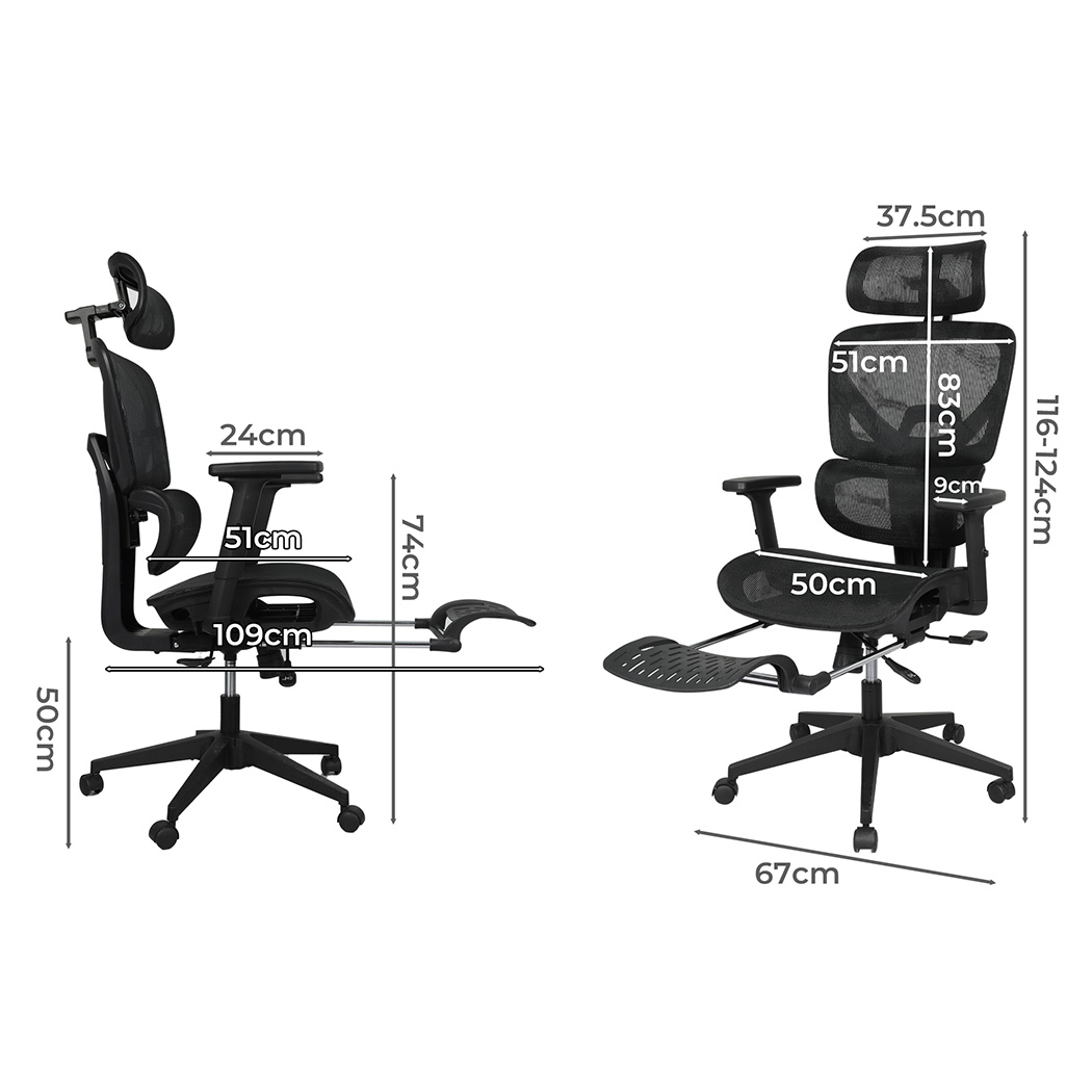 LEVEDE Ergonomic Office Chair Mesh Executive Seat - Image 3