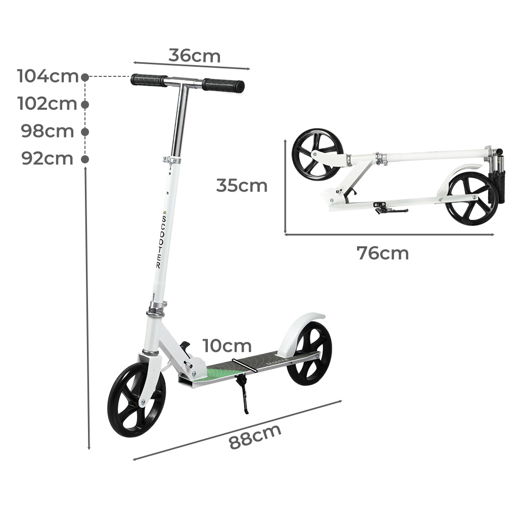 MONVELO Folding Scooter Dual Large Wheels White - Image 3