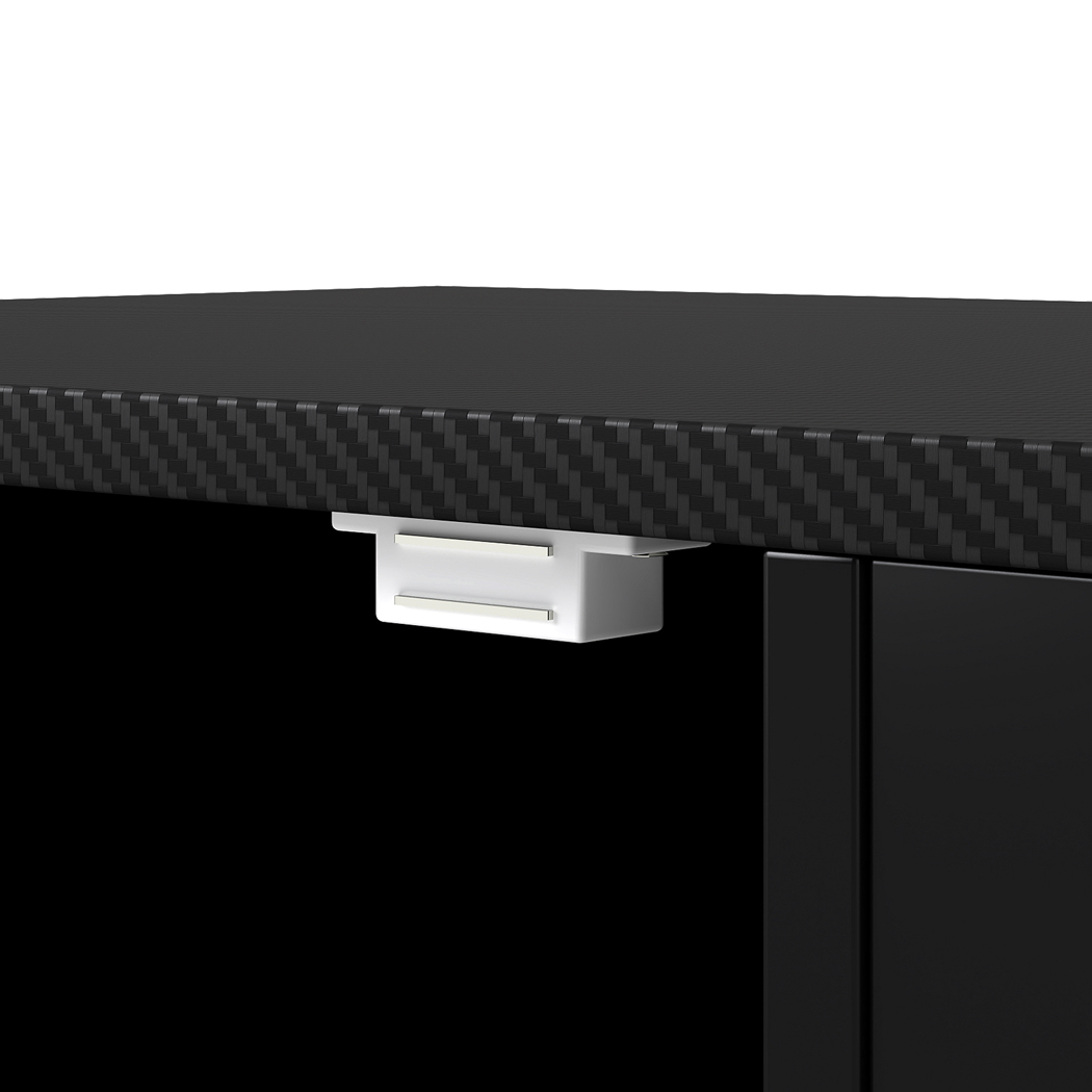 Levede TV Stand Storage with LED 140cm Black - Image 6